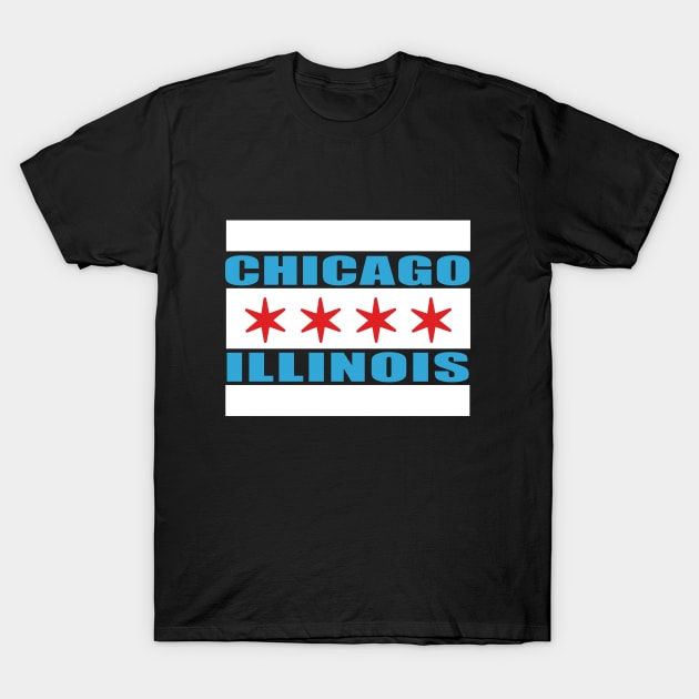 Chicago Illinois Design, Second City,  Visiting Chicago, Chicago Shirt with Chicago Stars, Love Chicago, Going to Chicago T-Shirt by penandinkdesign@hotmail.com